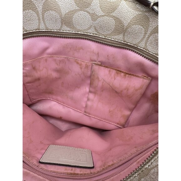 For Repair- Vintage COACH CHELSEA HERITAGE F14477 Leather Signature Tote Handbag - Picture 10 of 16